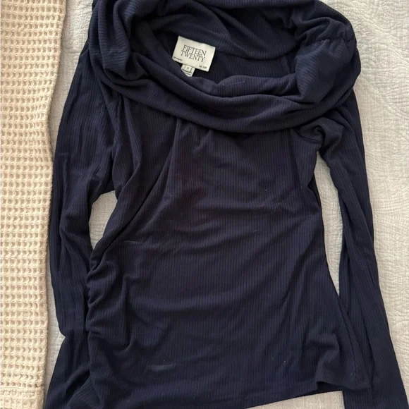 Fifteen Twenty Midnight Blue Ribbed Top - Picture 6 of 6